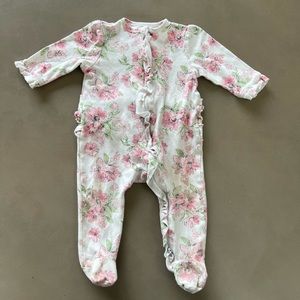 Little Me Ruffled Footie Bodysuit